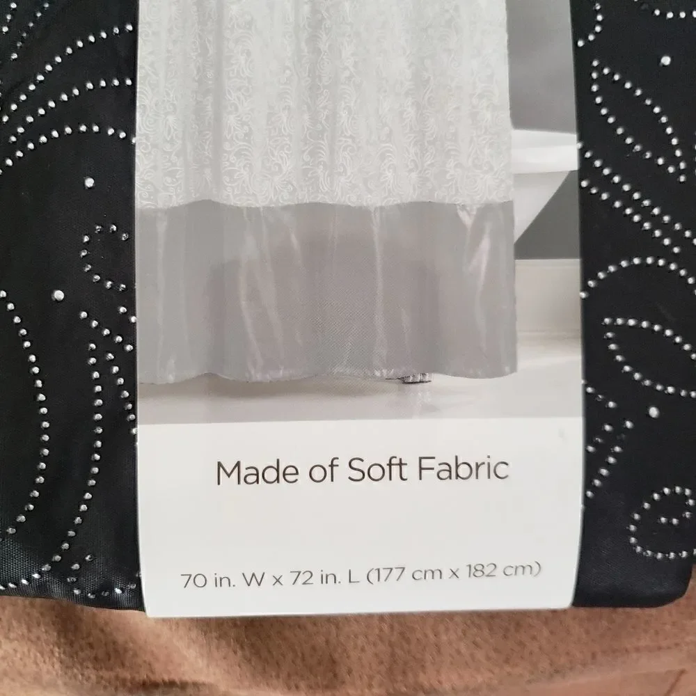 COMFORT BAY  TEXTURED  FABRIC SHOWER Curtain, NEW